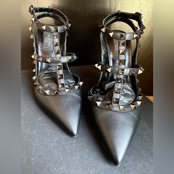 FULL SET - VALENTINO Rockstud Ankle Strap Pumps Tonal Studs 100 MM (37.5) - Picture 7 of 16